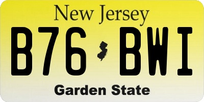 NJ license plate B76BWI
