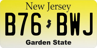NJ license plate B76BWJ