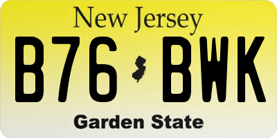 NJ license plate B76BWK