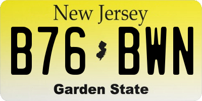 NJ license plate B76BWN