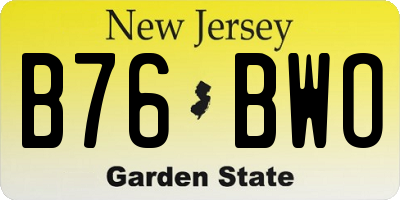 NJ license plate B76BWO