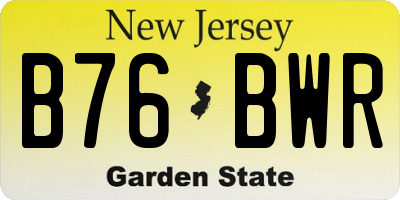 NJ license plate B76BWR