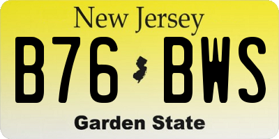 NJ license plate B76BWS
