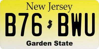 NJ license plate B76BWU