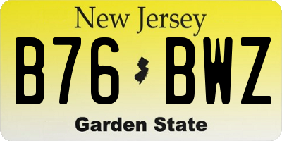 NJ license plate B76BWZ