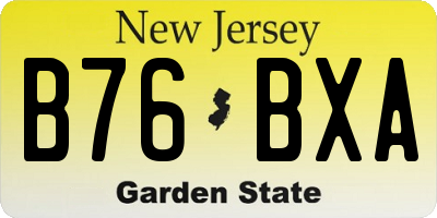 NJ license plate B76BXA