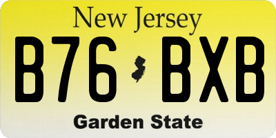 NJ license plate B76BXB