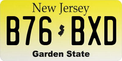 NJ license plate B76BXD