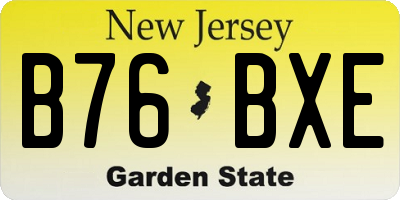 NJ license plate B76BXE