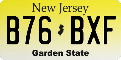 NJ license plate B76BXF