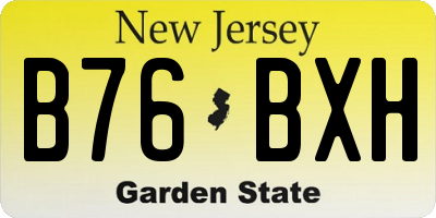 NJ license plate B76BXH