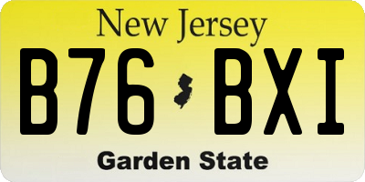 NJ license plate B76BXI