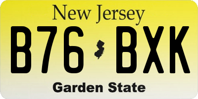 NJ license plate B76BXK