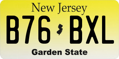 NJ license plate B76BXL