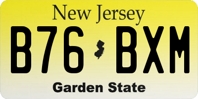 NJ license plate B76BXM