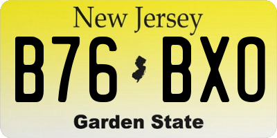 NJ license plate B76BXO