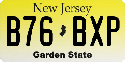 NJ license plate B76BXP