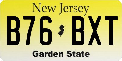 NJ license plate B76BXT