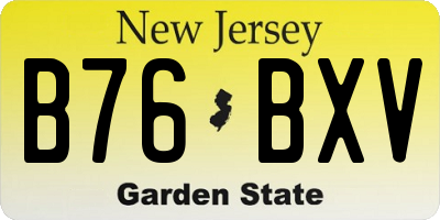 NJ license plate B76BXV