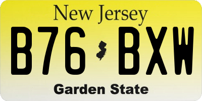 NJ license plate B76BXW