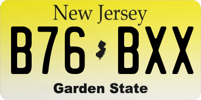 NJ license plate B76BXX