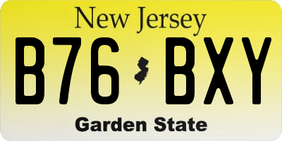 NJ license plate B76BXY
