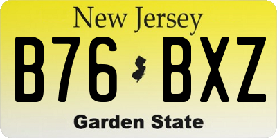 NJ license plate B76BXZ