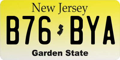 NJ license plate B76BYA