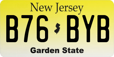 NJ license plate B76BYB