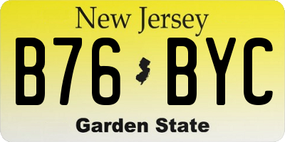 NJ license plate B76BYC