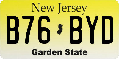 NJ license plate B76BYD
