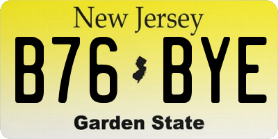 NJ license plate B76BYE
