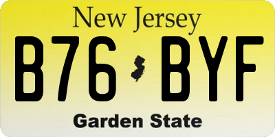 NJ license plate B76BYF