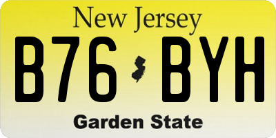 NJ license plate B76BYH