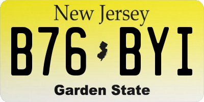 NJ license plate B76BYI