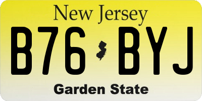NJ license plate B76BYJ