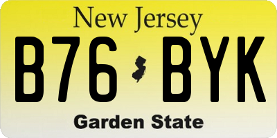 NJ license plate B76BYK