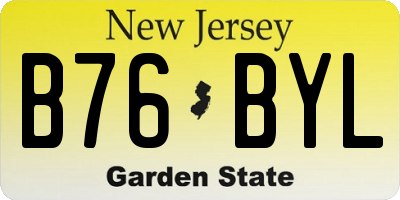 NJ license plate B76BYL