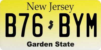 NJ license plate B76BYM