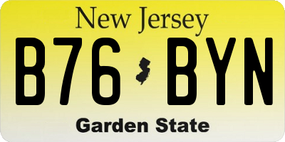 NJ license plate B76BYN