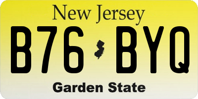 NJ license plate B76BYQ
