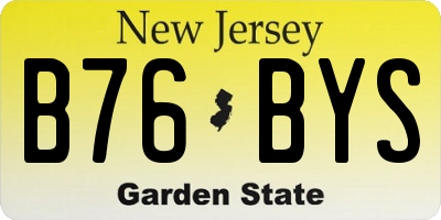 NJ license plate B76BYS