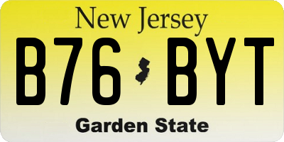 NJ license plate B76BYT