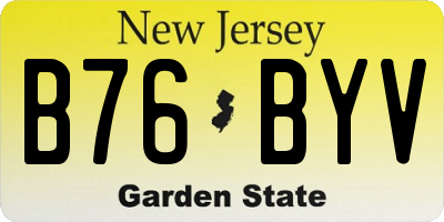 NJ license plate B76BYV