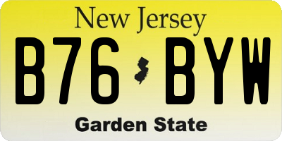 NJ license plate B76BYW