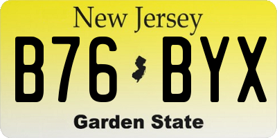 NJ license plate B76BYX