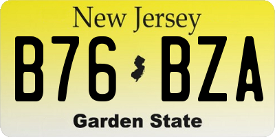 NJ license plate B76BZA