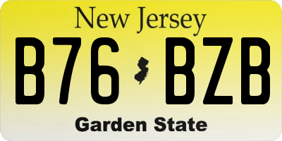 NJ license plate B76BZB
