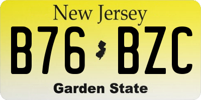 NJ license plate B76BZC
