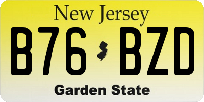 NJ license plate B76BZD